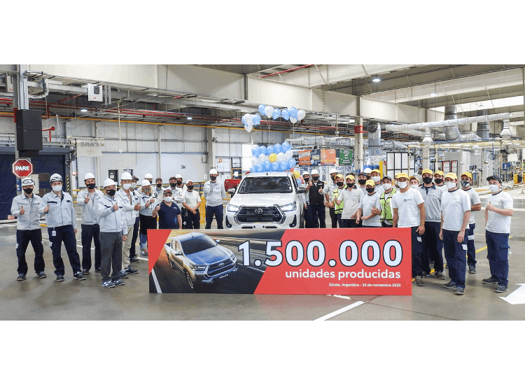 Toyota alcanzó la producción de un millón y medio de vehículos en Argentina